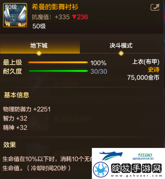 地下城与勇士起源希曼的影舞衬衫装备怎么样