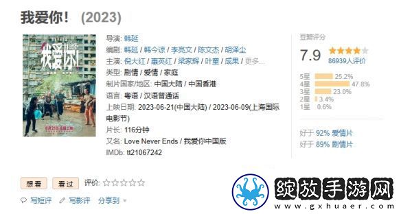倪大红我爱你！发布特别版海报！豆瓣评分7.9分