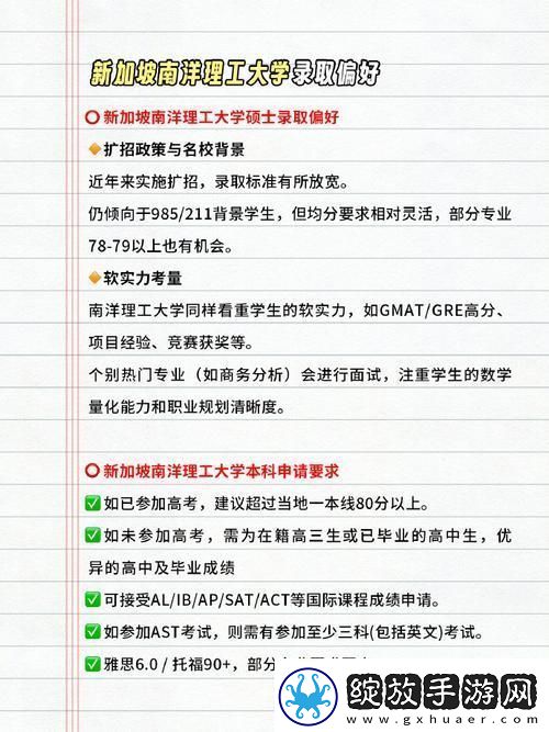 新加坡国立大学本科“入坑”要求探秘——自嘲版