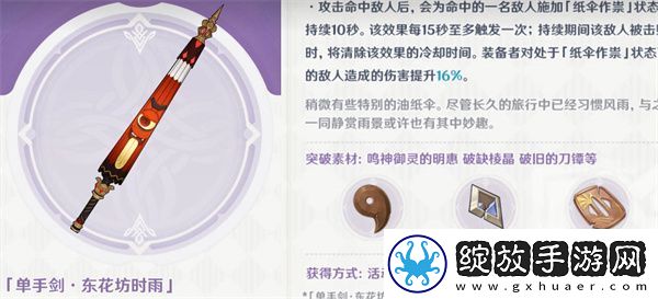 原神东花坊时雨突破材料一览