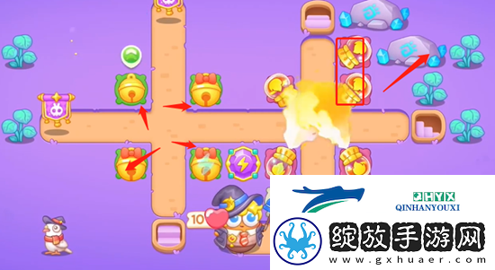 保卫萝卜4阿波与魔法宝藏第57关通关攻略