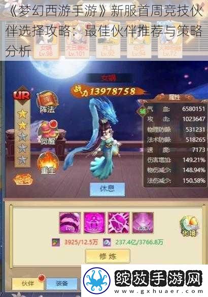 梦幻西游手游新服首周竞技伙伴选择攻略