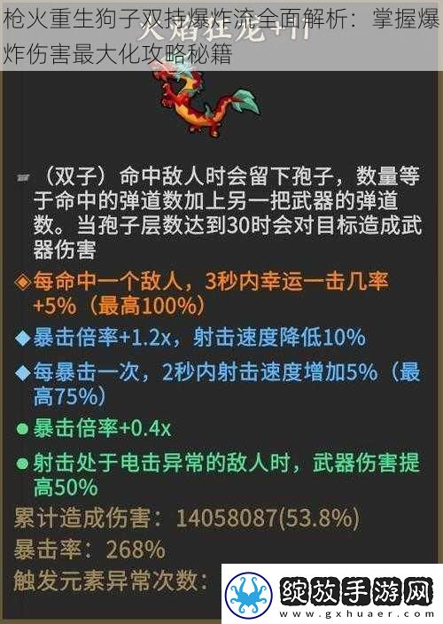 枪火重生狗子双持爆炸流全面解析