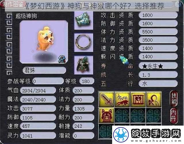 梦幻西游神狗与神猴哪个好