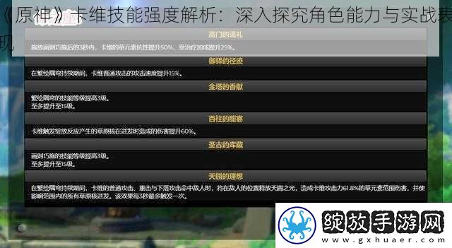 原神卡维技能强度解析
