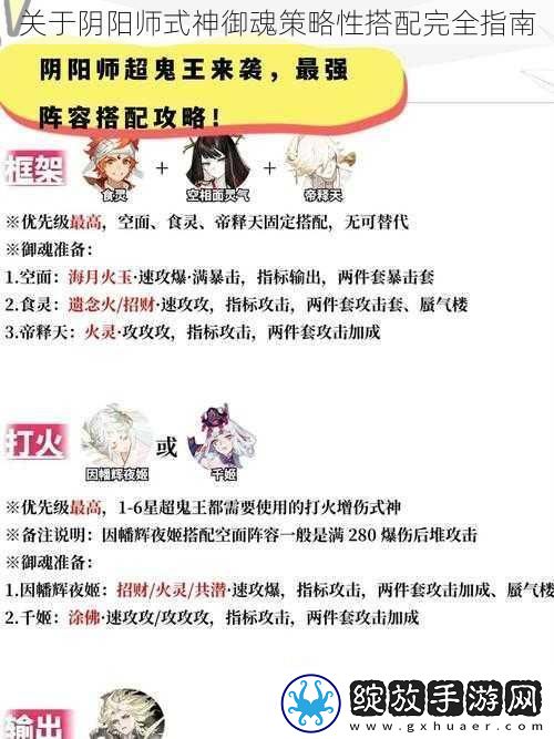 关于阴阳师式神御魂策略性搭配完全指南