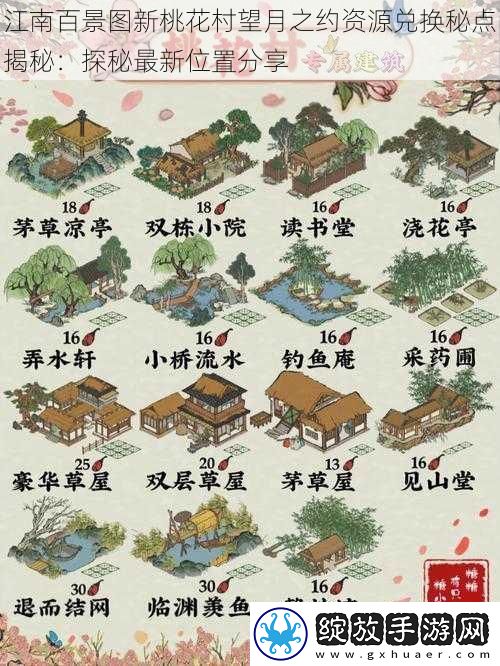 江南百景图新桃花村望月之约资源兑换秘点揭秘
