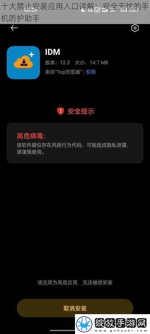 十大禁止安装应用入口详解