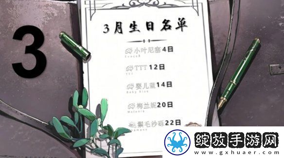 重返未来1999角色生日