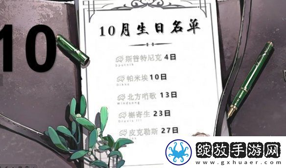 重返未来1999角色生日