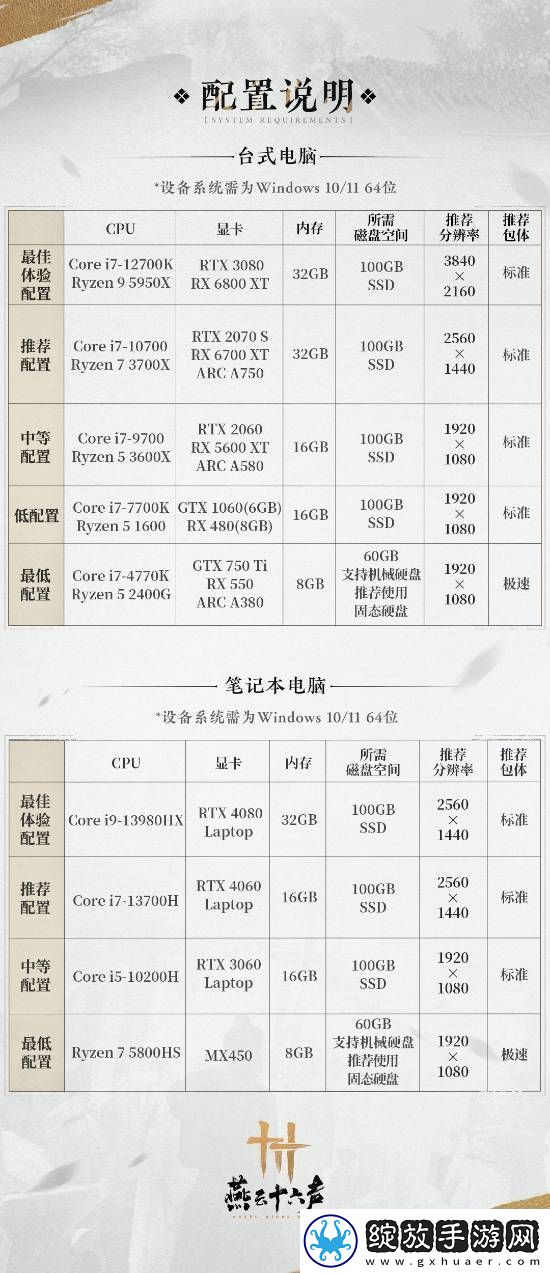 燕云十六声公测倒计时2天！官方发布安装指南