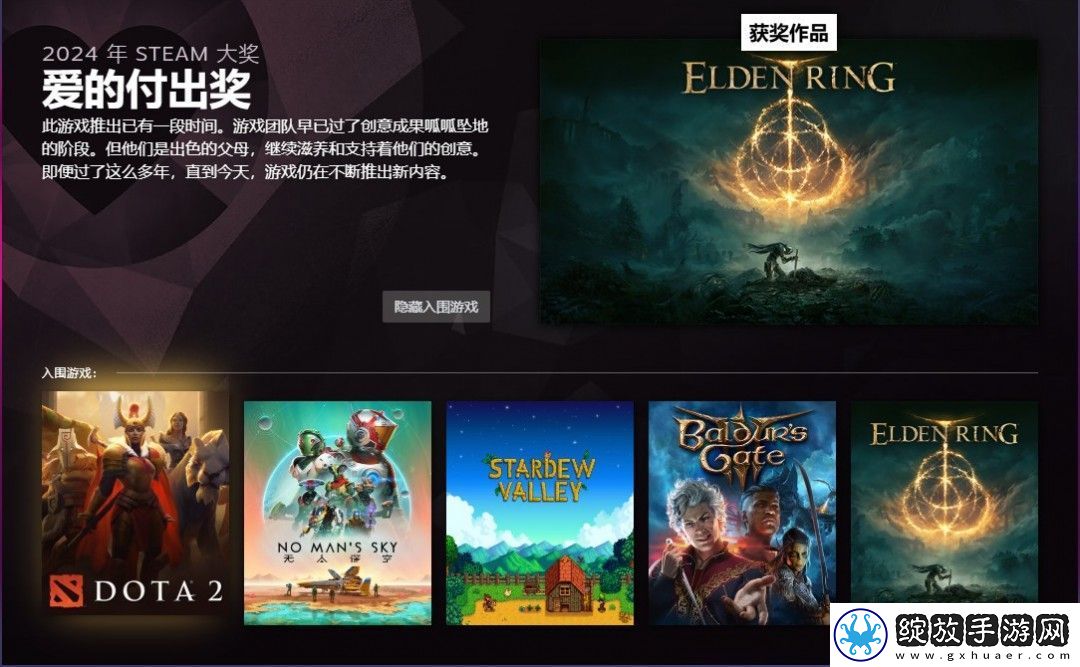 2024年Steam大奖获奖名单