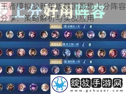 王者模拟战新年版魏国最稳上分阵容分享