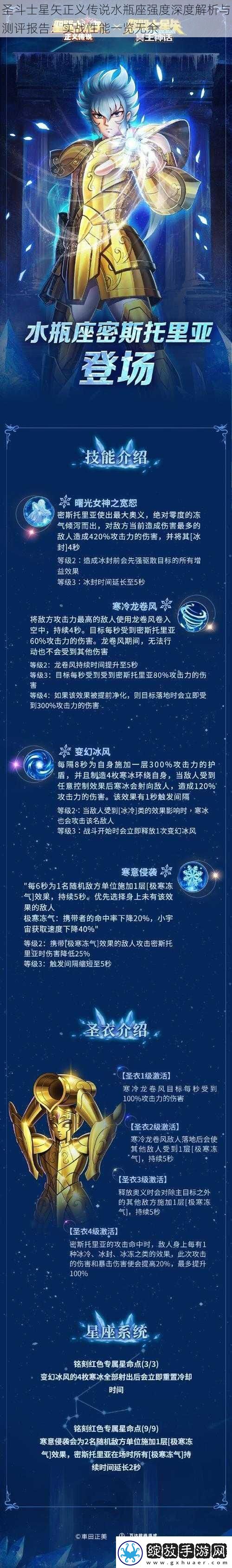 圣斗士星矢正义传说水瓶座强度深度解析与测评报告