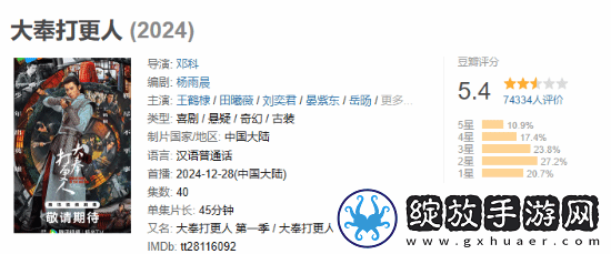王鹤棣大奉打更人豆瓣仅5.4