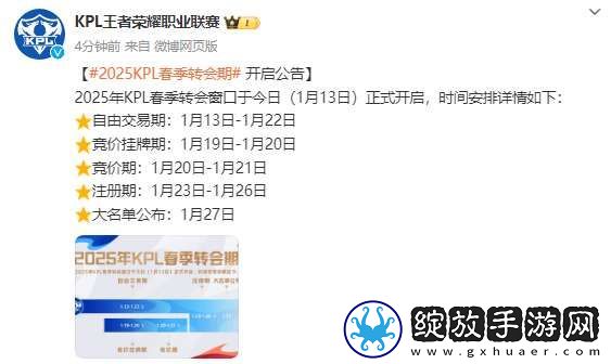春季转会期公告