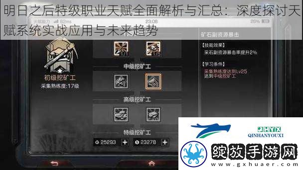 明日之后特级职业天赋全面解析与汇总