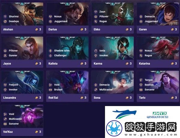 云顶之弈S9英雄一览表