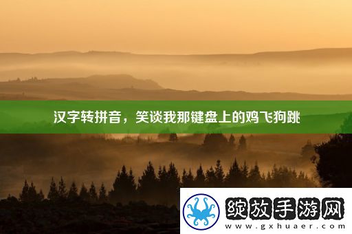 汉字转拼音笑谈我那键盘上的鸡飞狗跳
