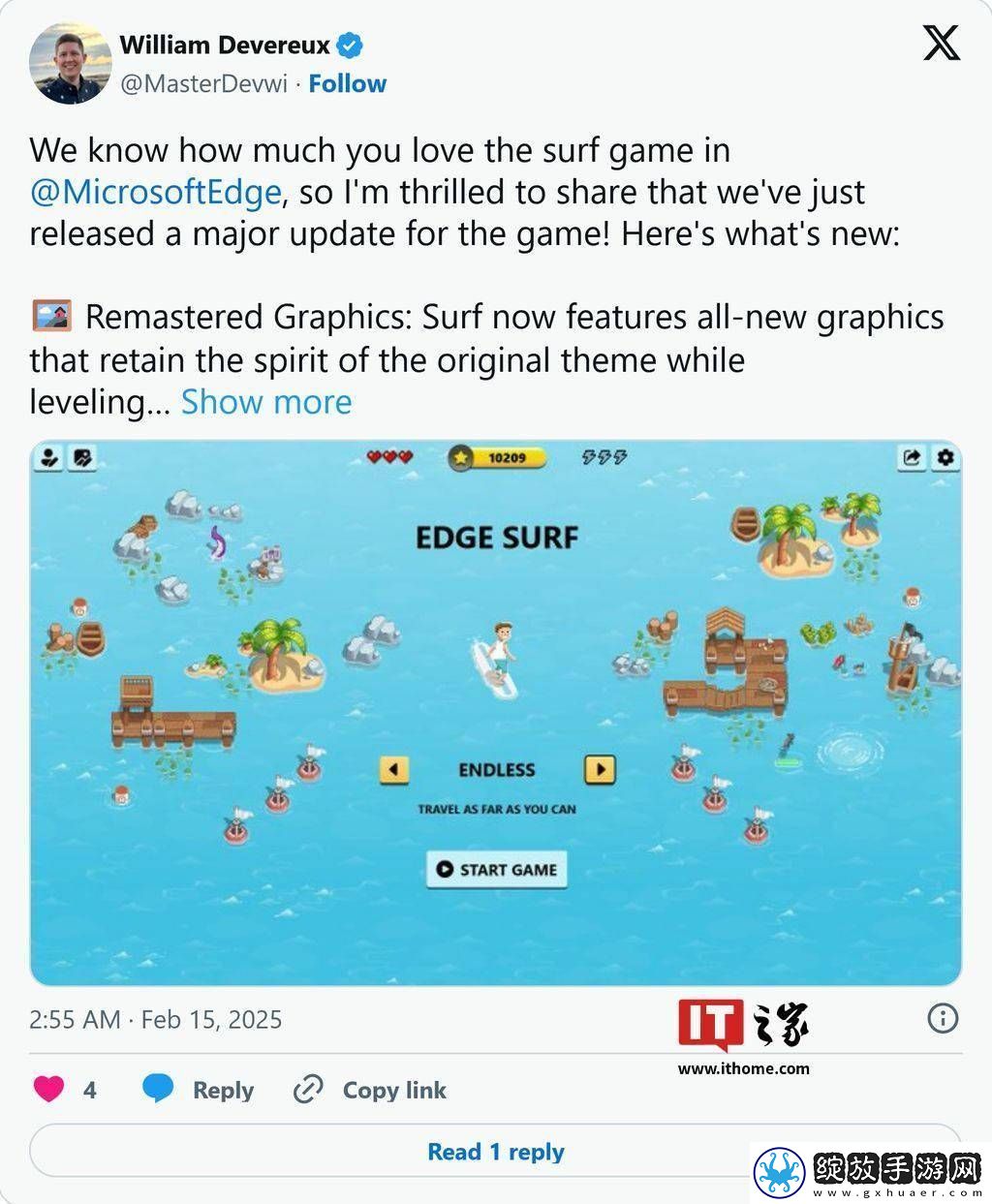微软Edge冲浪小游戏大升级！全新画面、自定义角色等你挑战