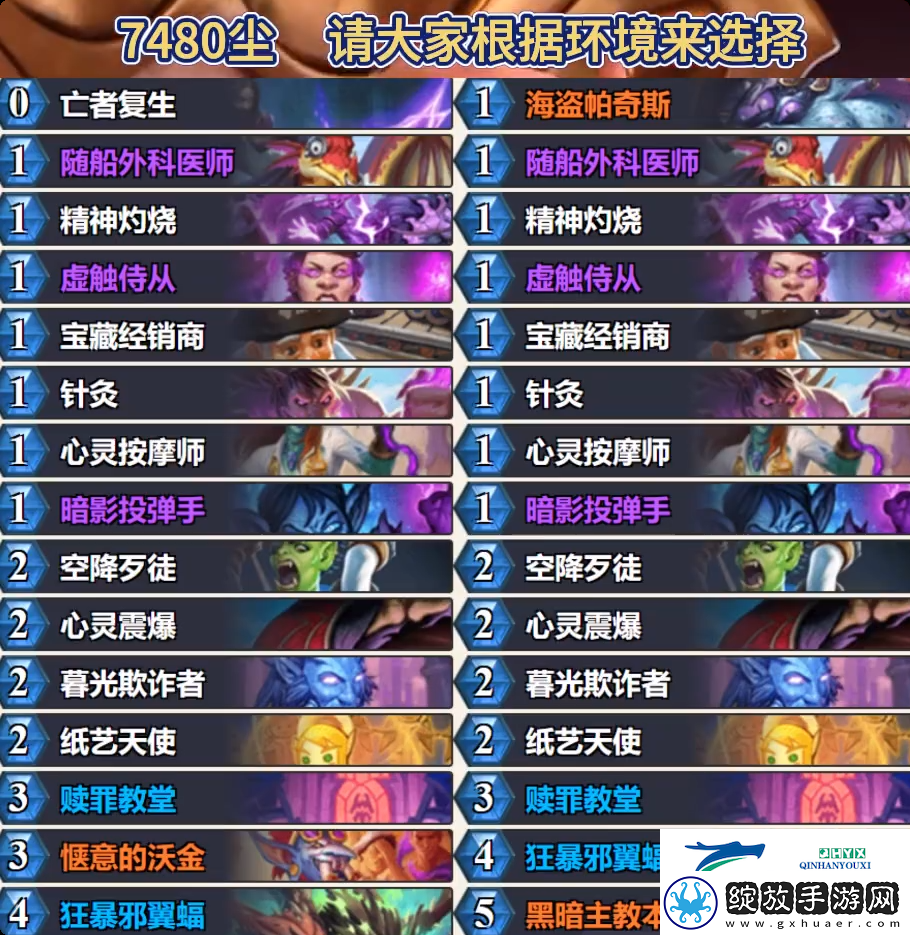炉石传说狂野快攻暗牧​推荐2月