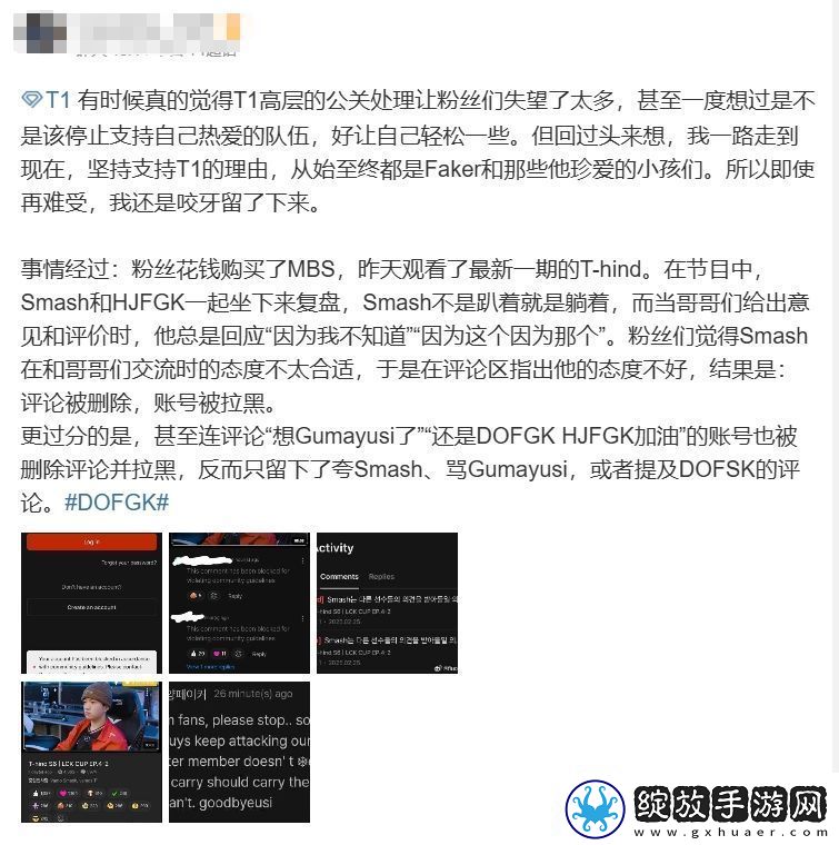 T1粉丝怒斥Smash复盘态度不端正